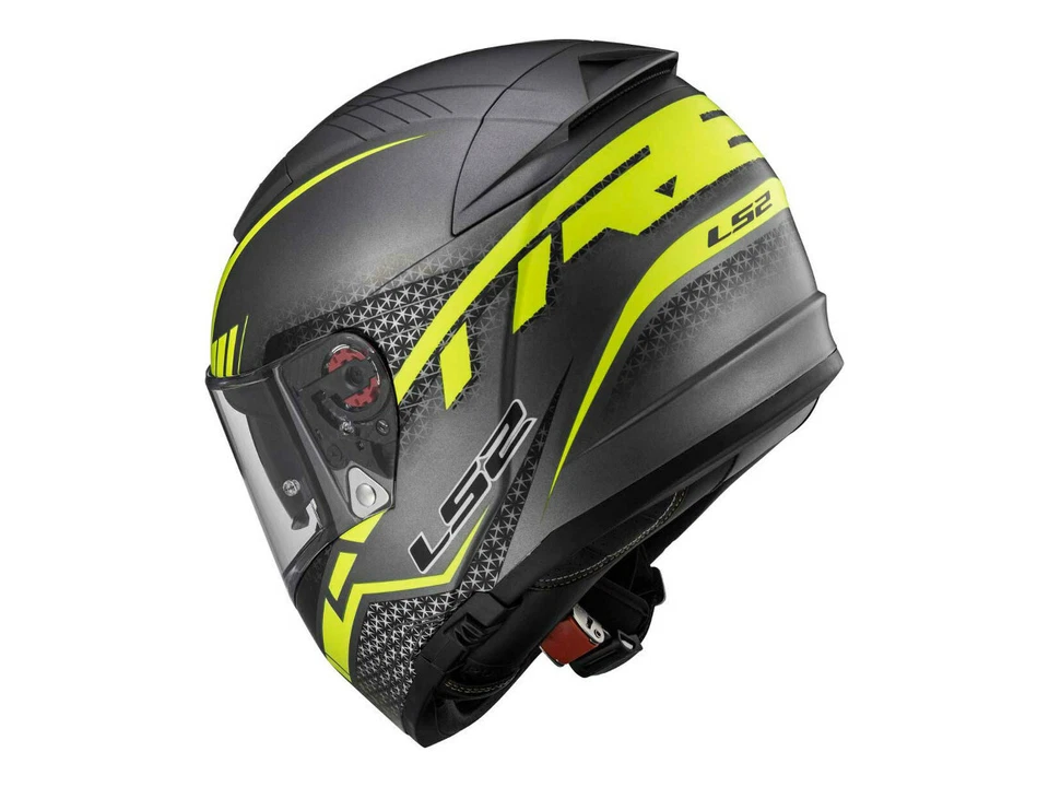 LS2 Integral Helmet FF390 Breaker Split Titanium Yellow Matte Motorcycle Of Kpa - Image 2 of 4