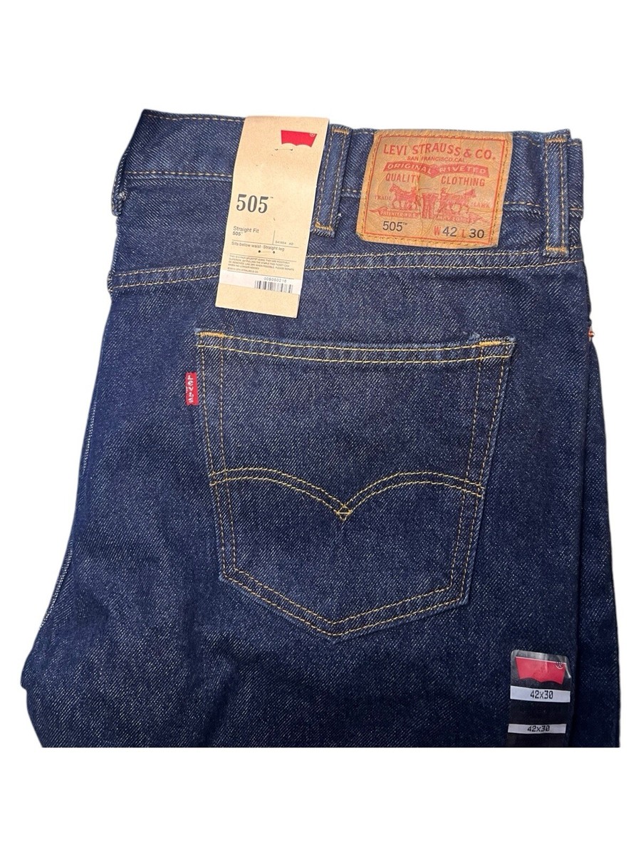New Vintage Levis 505 Mens Jeans 42 x 30 Rigid Denim Regular
