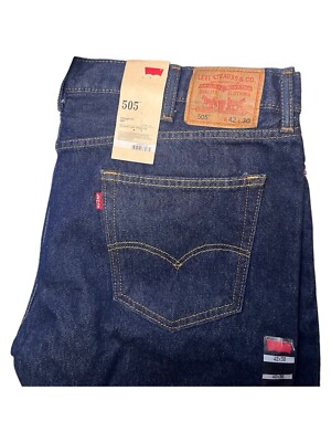 New Vintage Levis 505 Mens Jeans 42 x 30 Rigid Denim Regular