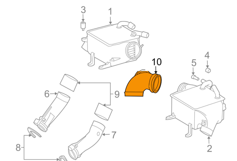 Mercedes-Benz MB CL C215 Intercooler Pipe Hose CL 600 A2750981516