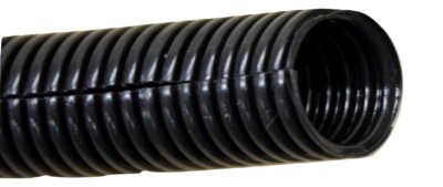 Wire Loom Harness Split Tubing Corrugated Black 3/4'' ID Plastic GG#85018-10 Feet