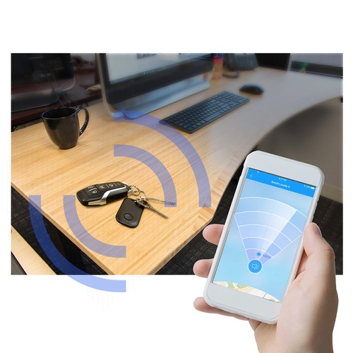 Jeep Compass White Bluetooth Smart Wireless Key Finder Tracking Device Key Chain - 第 4/6 張圖片
