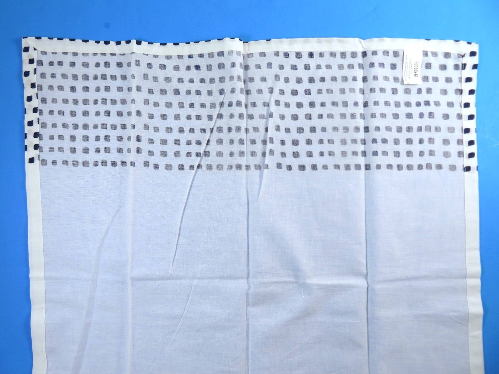 Hudson43 Napkin Set 4 Piece Blue Squares On White 20X20 Cotton New Without Tags