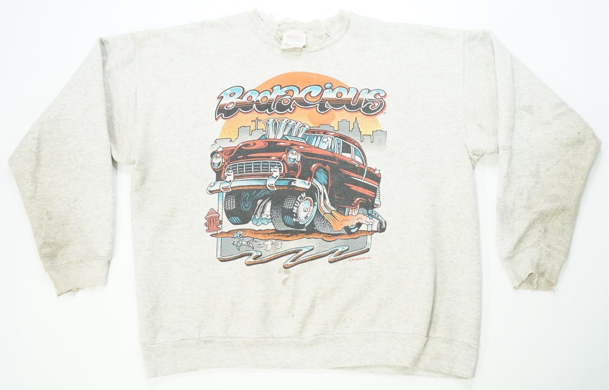 Rare Vintage HANES Bodacious 1995 Car Graphic Crewneck Sweatshirt 