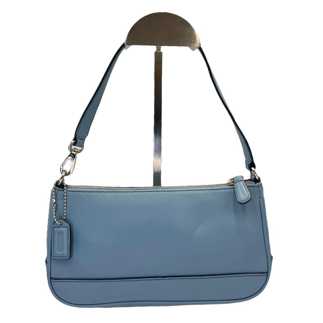 Vintage Coach Hampton Demi Pouch Baguette Purse Light Blue