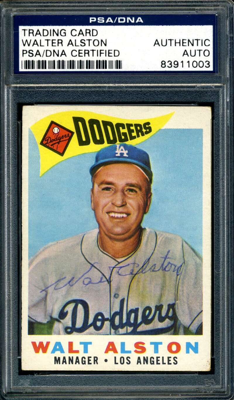 Walter Alston PSA DNA Cert Signed 1960 Topps Autograph