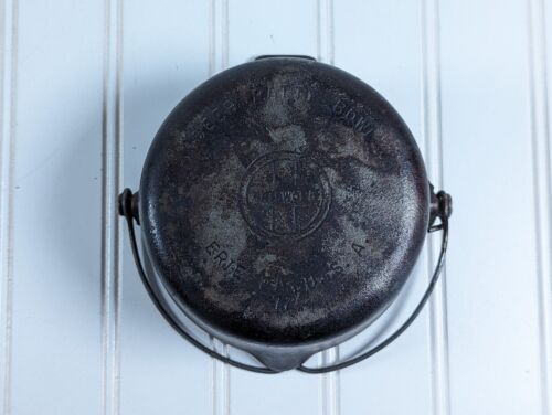 GRISWOLD Gusseisen tiefe Patty Schüssel #72 Drahtbügel Griff Kessel Erie, PA - Bild 5 von 8