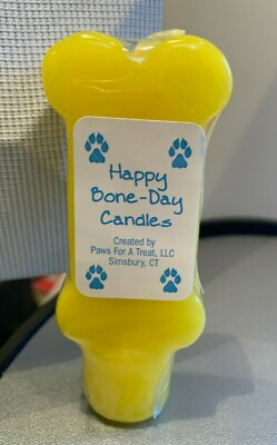 NEW Dog Birthday Pet Pooch Party *YELLOW* Candle Cake Topper Party Favor PupCake