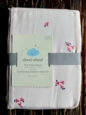 NEW Cloud Island Pink Crib Fitted Sheet 100% Cotton Soft IN BLOOM SMALL FLORAL