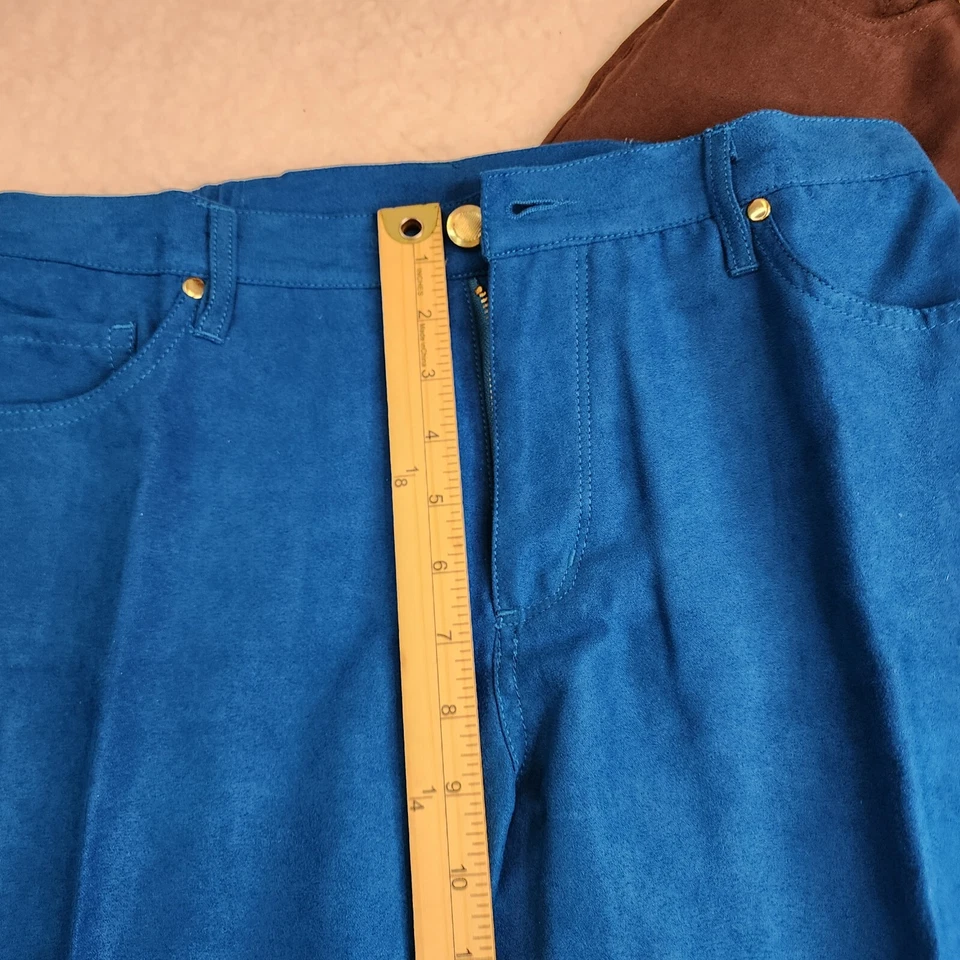 LOTE de 2 piezas Drapers Damons Pantalones 6 Petite Imitación Gamuza Suave Azul Marrón Pantalones holgados Foto 4 de 4