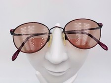 Vintage Charmant 42 55 Red Purple Metal Oval Sunglasses Japan FRAMES ONLY