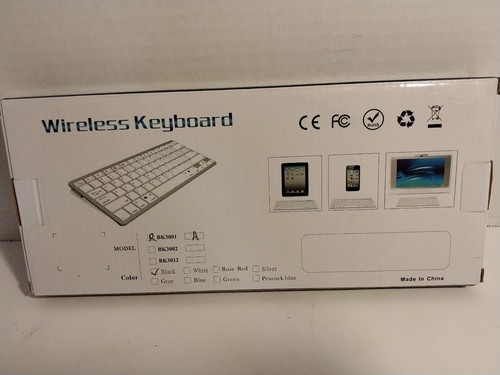 Wireless Bluetooth Keyboard Ultra Thin BK 3001 in Black Tested - Picture 3 of 4