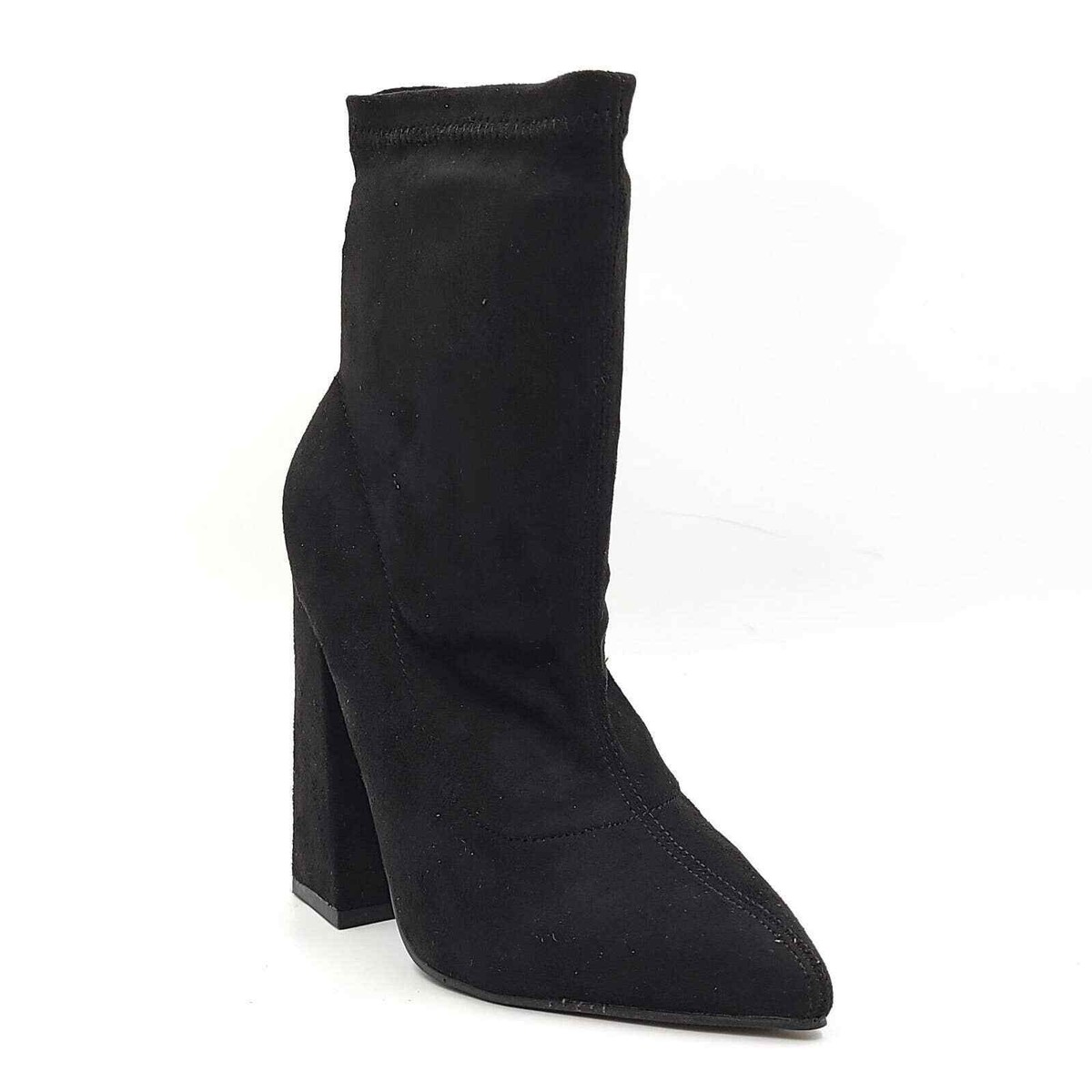 Boohoo Women Pointed Toe Sock Boots Frankie Size US Black