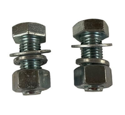 2 Sets M16-2 X40mm Metric Zinc Hex Head Bolt w/Nut Lock & Fender Washer Grade8.8