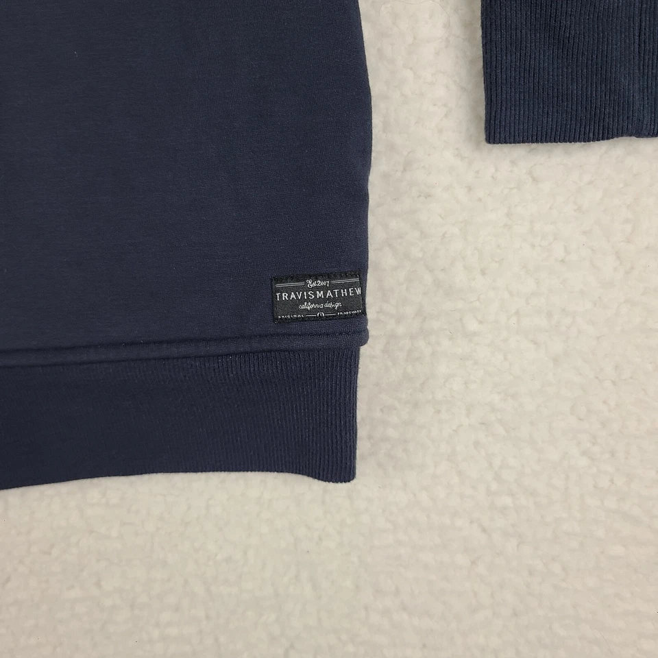 Travis Mathew Sweater Mens Medium Dark Blue Quarter Zip Golf Sweatshirt - Image 2 of 4