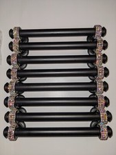 8 Pcs Crystal Bling Black Solid Drawer Pulls,...