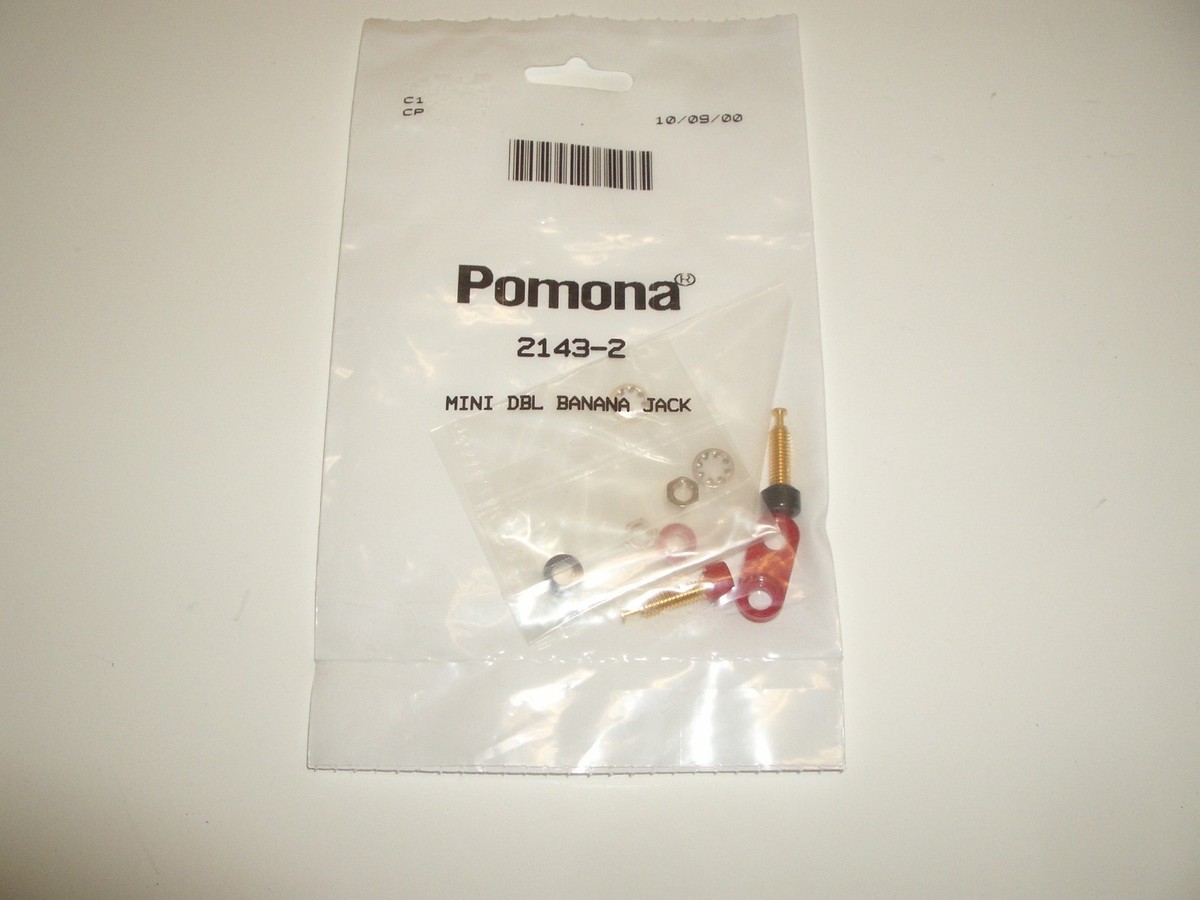 POMONA 2143-2 DOUBLE MINIATURE BANANA JACK BLK/RED ON RED BASE | eBay