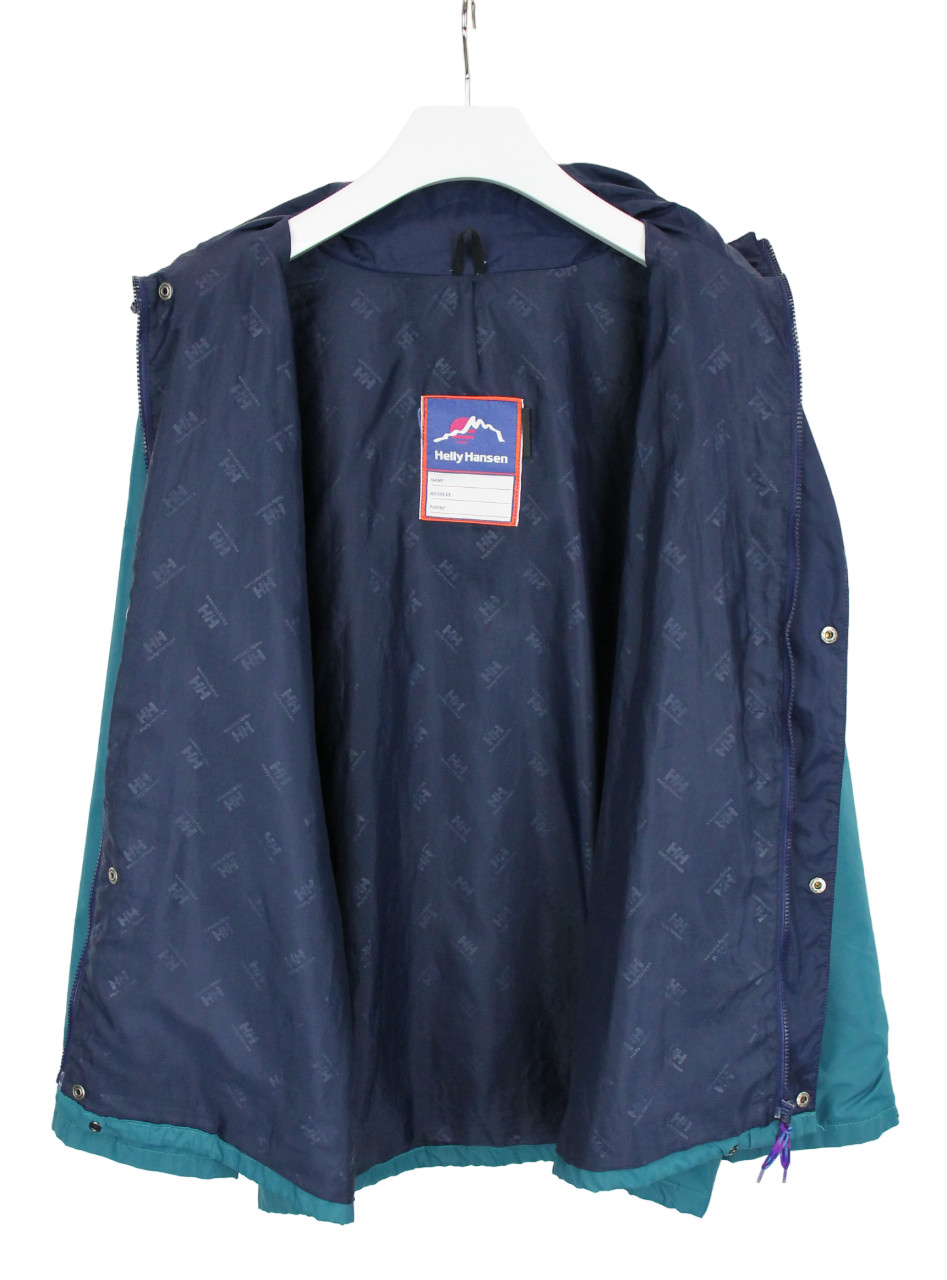 Helly Hansen Jacket Men Large Green Raincoat Hidd… - image 4