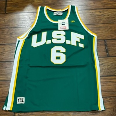 Bill Russell Jersey Mens 2XL USF #6 SF Legends Throwback Green University NWT