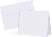 White Blank Cards and Envelopes 100 Pack - 5X7 Heavyweight Folded Cardstock