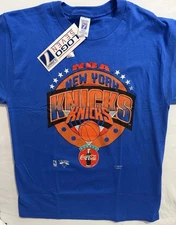 Vtg New York Knicks 90s Logo  7 T Shirt NBA Basketball BNWT