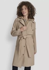 NWT DKNY Women s Khaki Bibbed Belted Softshel...
