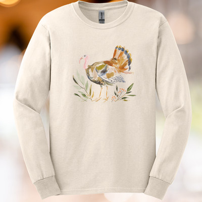 Turkey Shirt Long Sleeve Thanks Giving Natural Cute Boho