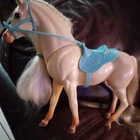 Vintage 1995 Mattel Barbie's Nibbles the Horse w/Blue Saddle & misc-Rare(LR-Ace)