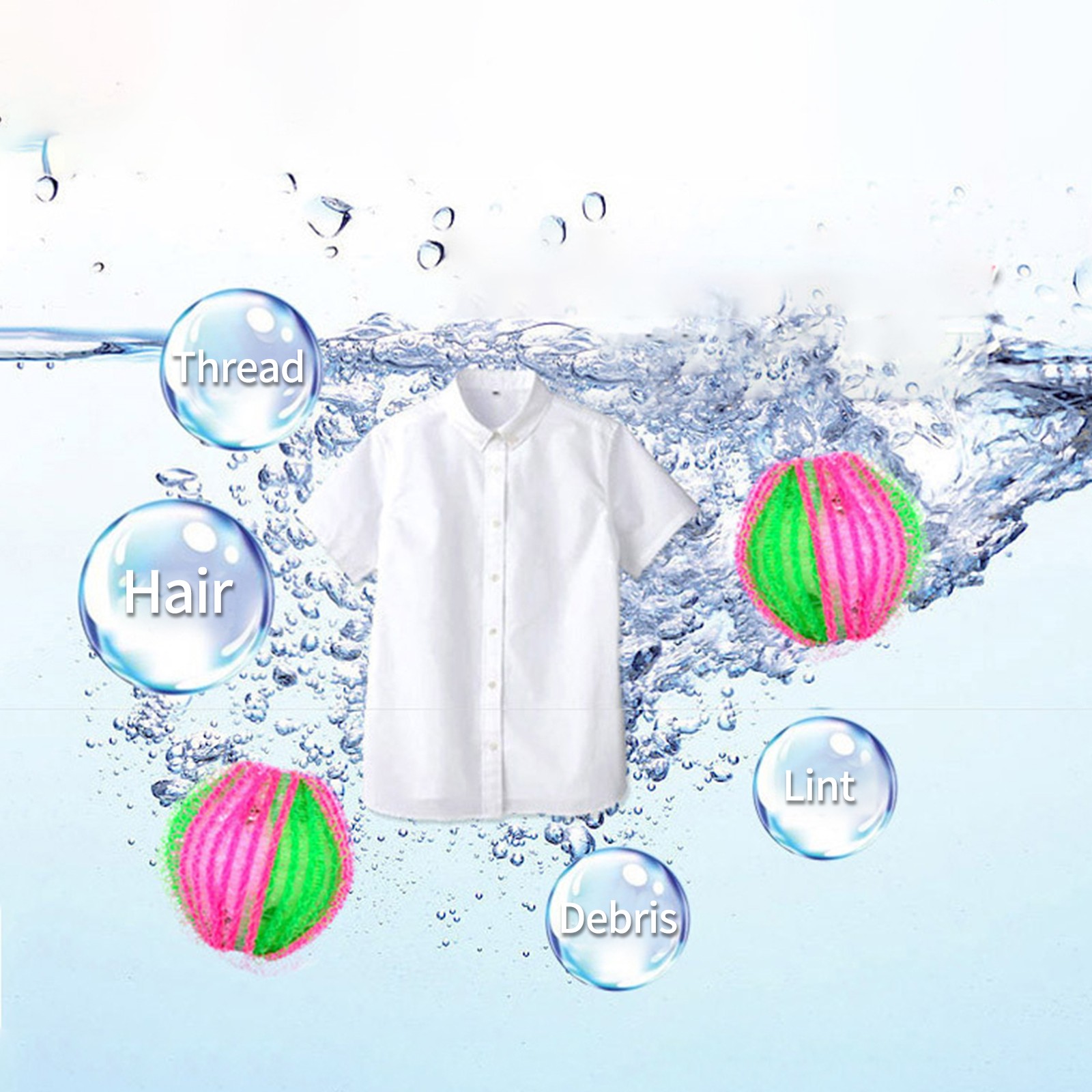 6PCS Hair Catcher Balls Anti-winding Laundry Lint Remover Washing Balls Reusable