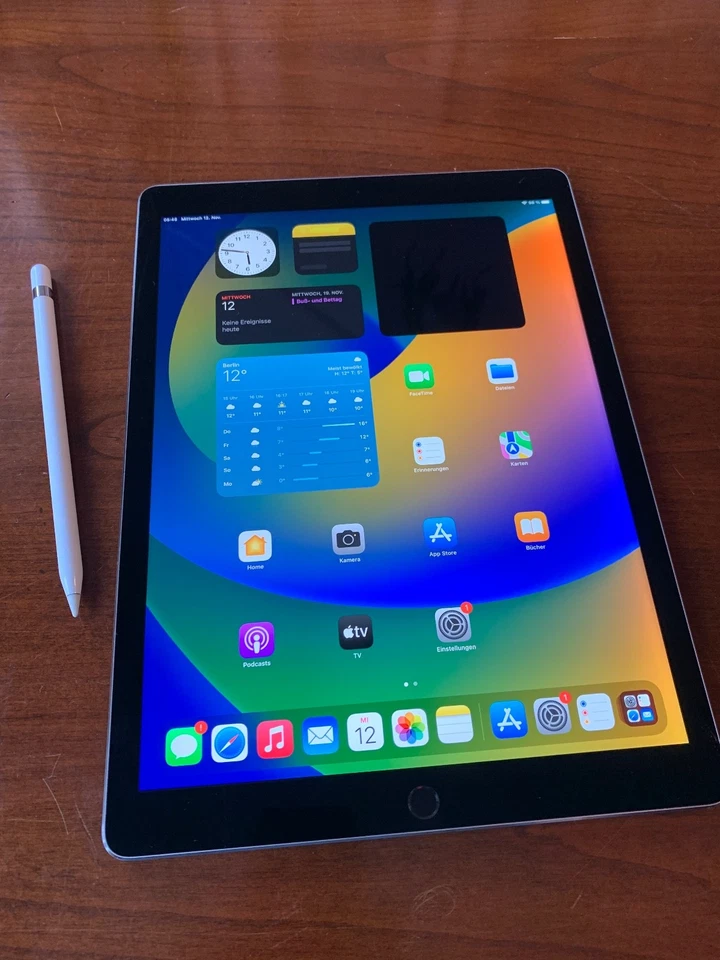 Apple iPad Pro 12,9" 128GB 1. Generation, silber mit Apple Pencil 1. Generation - Bild 3 von 4