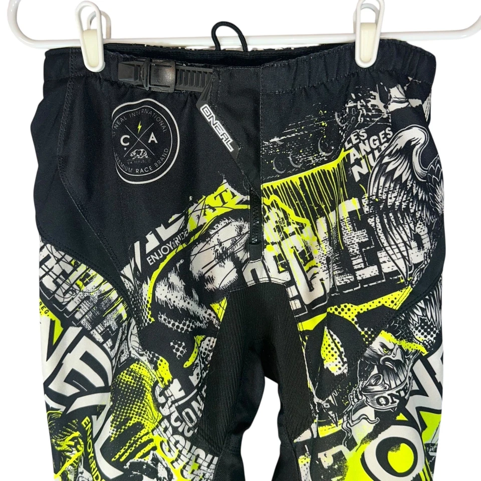 Pantalones de Motocross Oneal ELEMENT SERIES Adulto 32 Negro Amarillo Blanco Foto 4 de 4