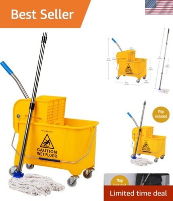 Mop and Bucket Set with Wringer, Mop Included, 5.5 Gallon Cleaning System wit...
