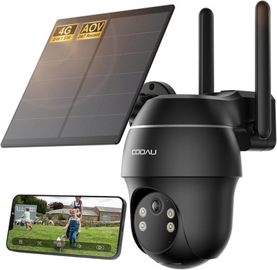 COOAU 24/7 Aufzeichnung AOV 4G LTE Solar Überwachungskamera Aussen Mit SIM Karte