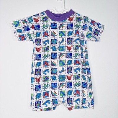 Vintage Baby B Gosh Sea Life Romper 18M Fish Octopus USA Made OshKosh