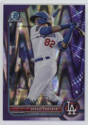 2022 Bowman Chrome Prospects Purple RayWave Refractor 31/250 Diego Cartaya 1ti6
