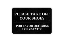 Please Remove Shoes Sign English/Spanish Indoor/Outdoor