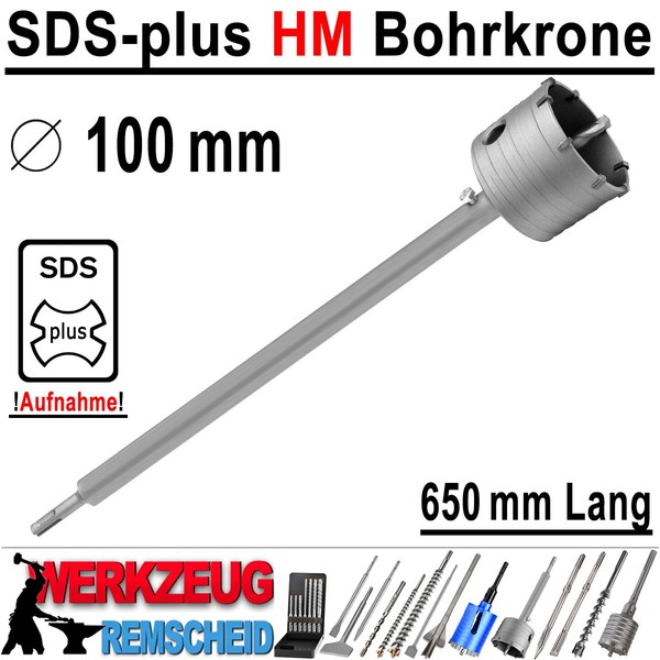 Sds-Plus Bohrkrone Dosensenker Dosenbohrer LochsäGe Kernbohrer Ø 100 Mm X 650 Mm-image