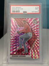 Shohei Ohtani 2021 Panini Mosaic FOTL Pink Swirl /10 #10 PSA 9 SSP POP 1 Angels
