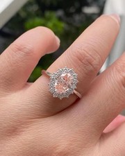 Diamond Wedding Ring 18K White Gold Fancy Vivid Pink 3.45 CT Oval Cut Lab Grown