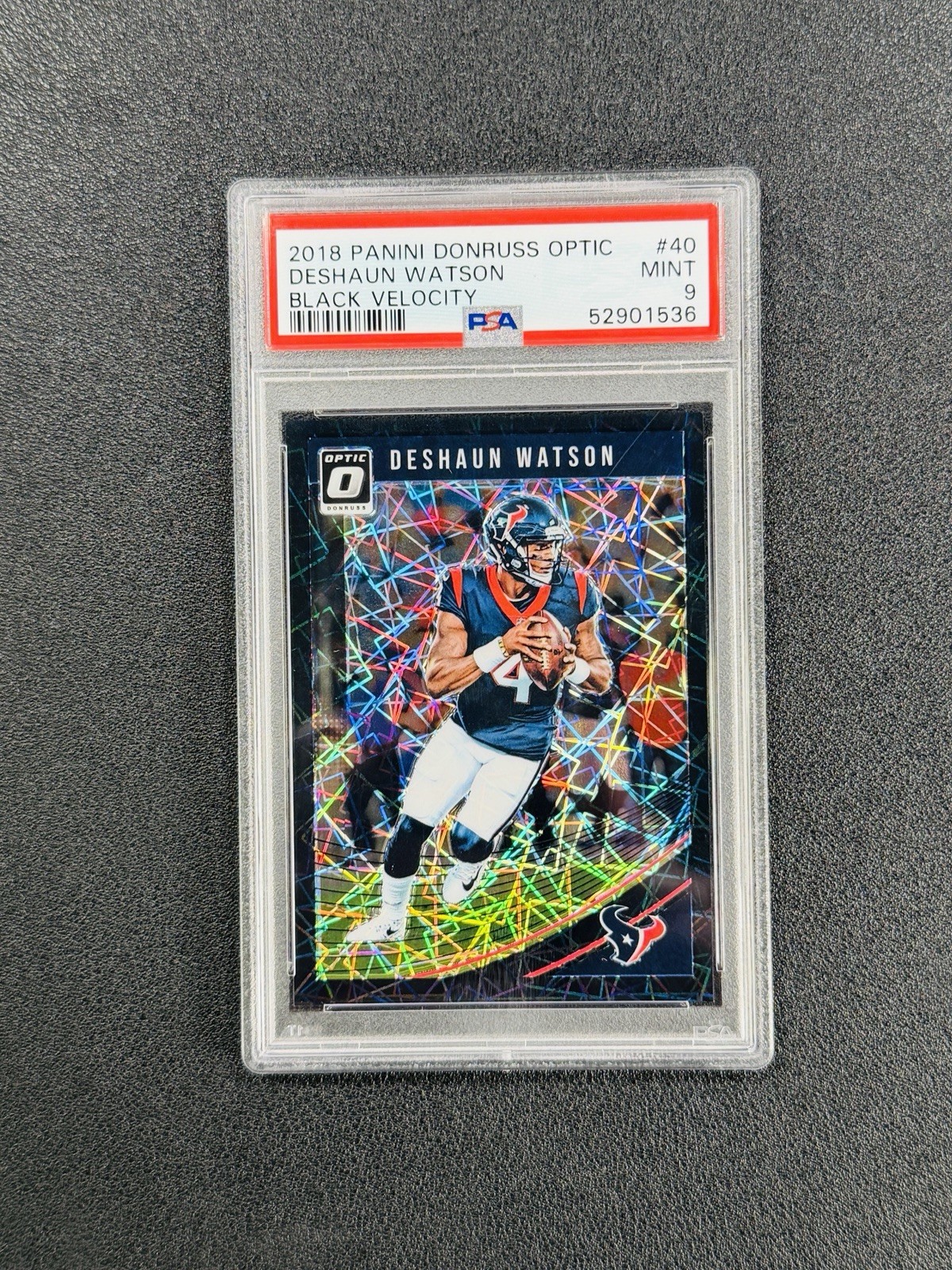 2018 Panini Donruss Optic Deshaun Watson /25 Black Velocity PSA 9 #40 SSP