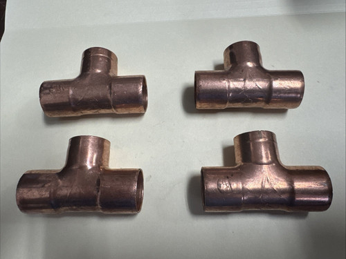 7/8" x 7/8" x 7/8" ID Copper Sweat Tees Plumbing Supply & Refrigeration LOT OF 4