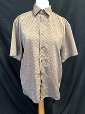 M S Collection Beige Collared Short Sleeve Medium Shirt Pre-Owned