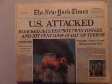 New York Times  September 12 2001 9/11 US ATTACKED