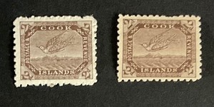 Cook Islands SG15 &15a    2d plain and toned paper MLH