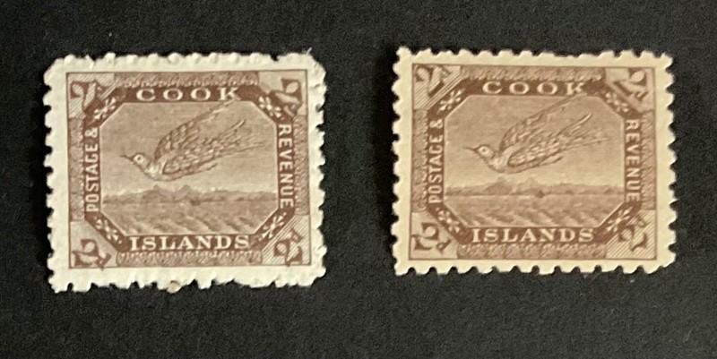 Cook Islands SG15 &15a    2d plain and toned paper MLH