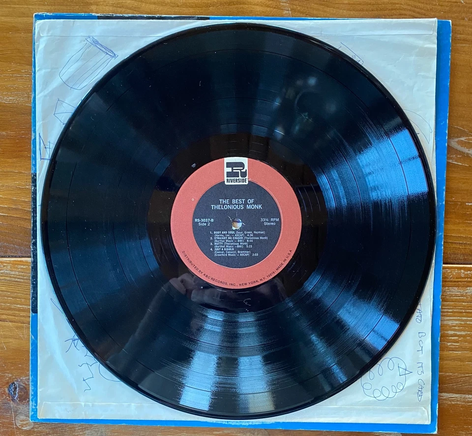 The Best Of Thelonious Monk – Bebop Jazz Piano Vinyl LP – OG Riverside - Image 4 of 4