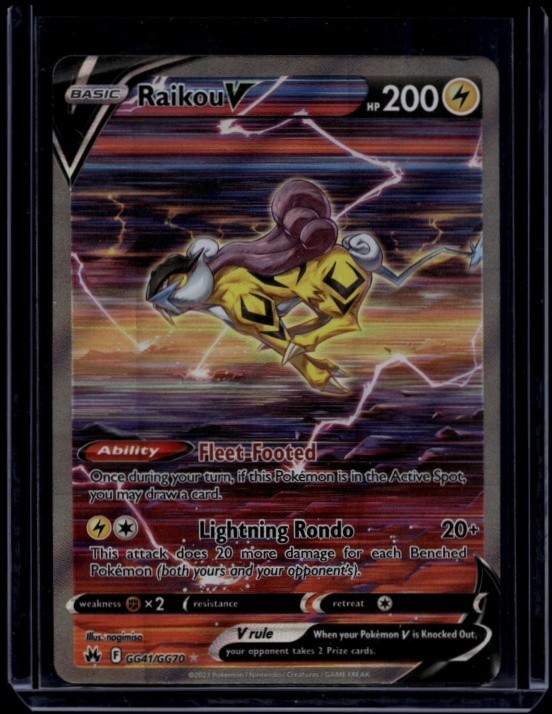 Pokemon TCG Raikou V GG41/GG70 Crown Zenith Galarian Gallery NM