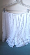 Vtg Velrose White Lace Trim PETTIPANTS Bloomers Panties Cotton Size 2xl