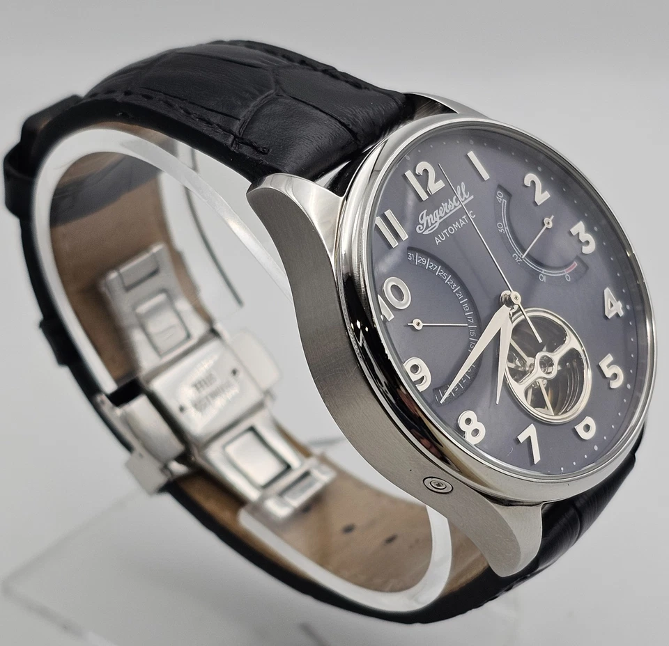 Ingersoll Hawley Stainless / Black Leather Automatic Retrograde Date, Power Rsv. - Image 3 of 4