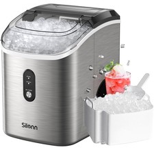 Nugget Countertop Ice Maker, Silonn Chewable Pellet Machine with Self-Cleaning